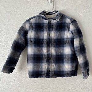 Old Navy Boys Sherpa Lined Flannel Plaid
Jacket Size M 8 Blue Grey Shacket